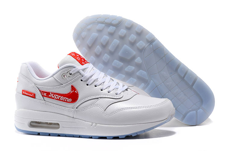 Women Nike Air Max 1 Air Max Day Pure White Red Shoes